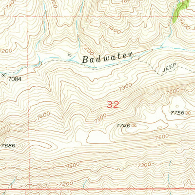 United States Geological Survey Badwater SE, WY (1952, 24000-Scale) digital map