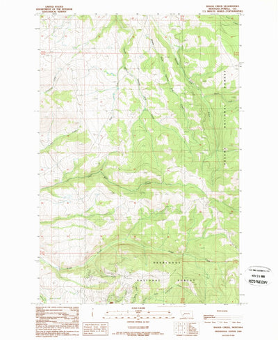 United States Geological Survey Baggs Creek, MT (1989, 24000-Scale) digital map