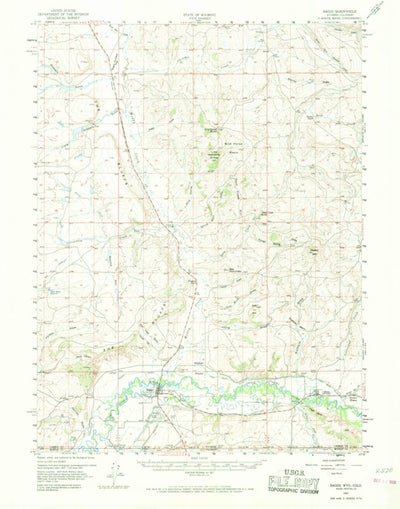 United States Geological Survey Baggs, WY-CO (1957, 62500-Scale) digital map