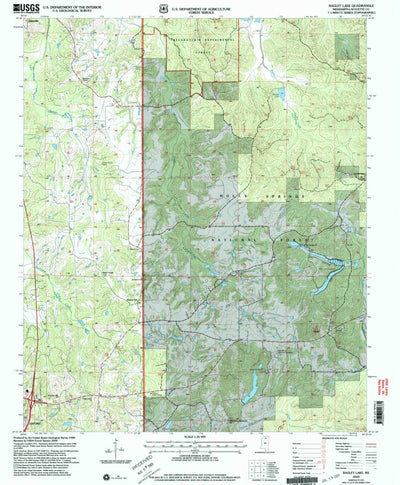 United States Geological Survey Bagley Lake, MS (2000, 24000-Scale) digital map