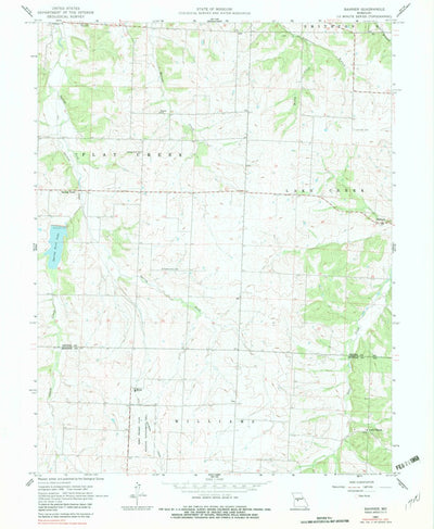 United States Geological Survey Bahner, MO (1961, 24000-Scale) digital map