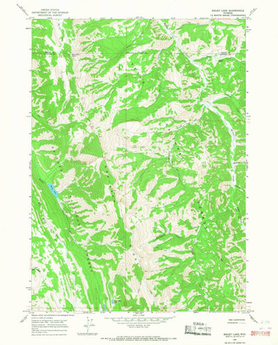 United States Geological Survey Bailey Lake, WY (1965, 24000-Scale) digital map