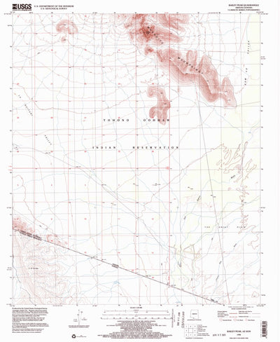 United States Geological Survey Bailey Peak, AZ (1996, 24000-Scale) digital map