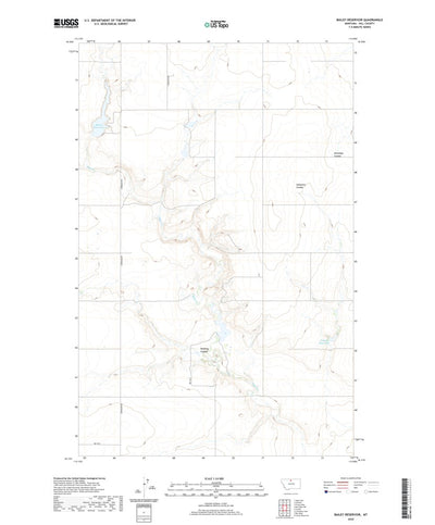 United States Geological Survey Bailey Reservoir, MT (2020, 24000-Scale) digital map