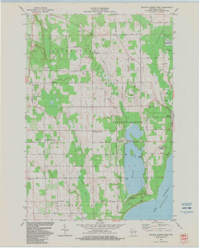 United States Geological Survey Baileys Harbor West, WI (1982, 24000-Scale) digital map