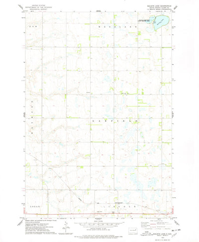 United States Geological Survey Baileys Lake, SD (1973, 24000-Scale) digital map