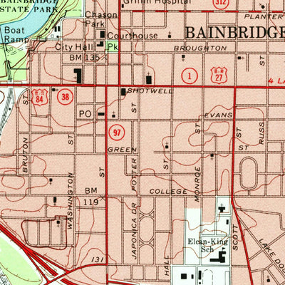 United States Geological Survey Bainbridge, GA (1974, 24000-Scale) digital map