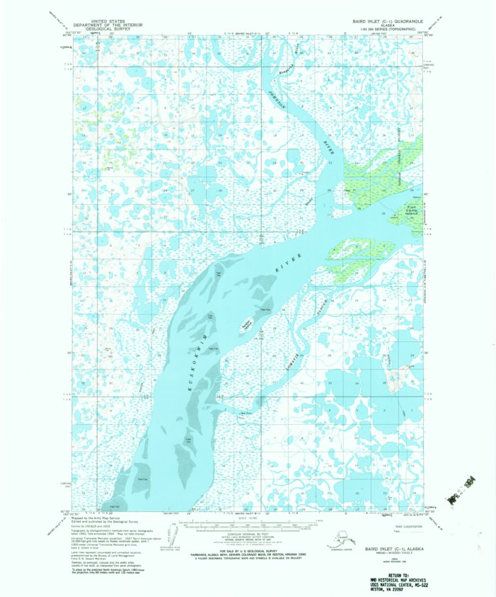 Baird Inlet C-1, AK (1954, 63360-Scale) Map by United States Geological ...