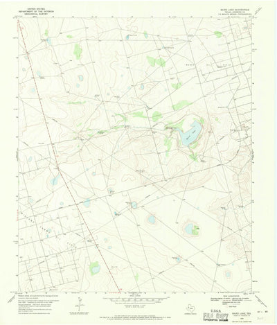 United States Geological Survey Baird Lake, TX (1968, 24000-Scale) digital map
