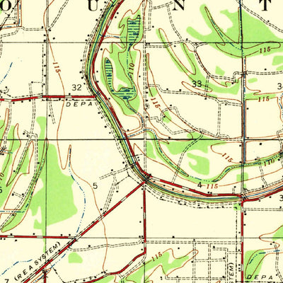 United States Geological Survey Baird, MS (1940, 62500-Scale) digital map