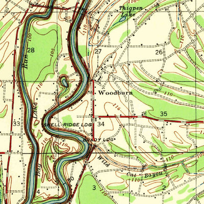 United States Geological Survey Baird, MS (1940, 62500-Scale) digital map
