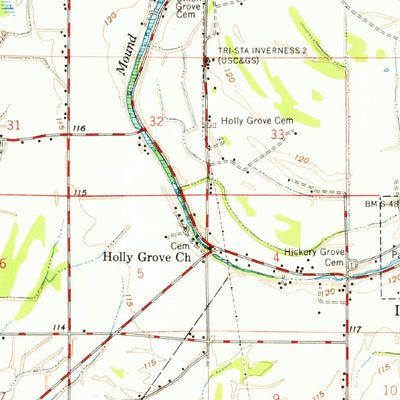United States Geological Survey Baird, MS (1967, 62500-Scale) digital map