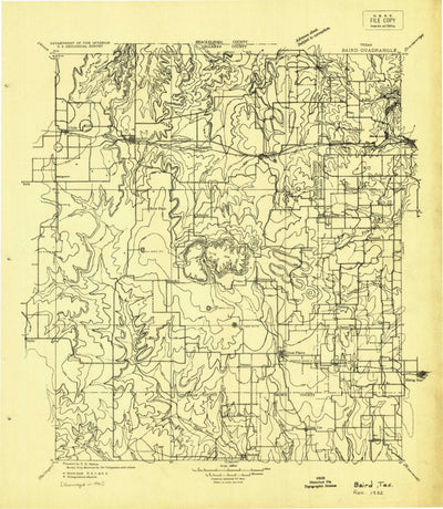 United States Geological Survey Baird, TX (1932, 125000-Scale) digital map