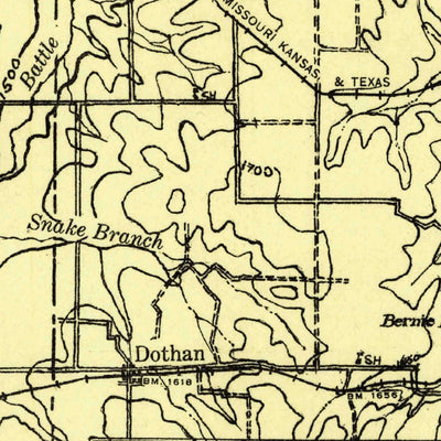United States Geological Survey Baird, TX (1932, 125000-Scale) digital map