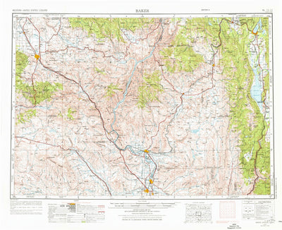 United States Geological Survey Baker City, OR-ID (1955, 250000-Scale) digital map