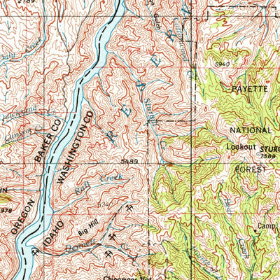 United States Geological Survey Baker City, OR-ID (1955, 250000-Scale) digital map