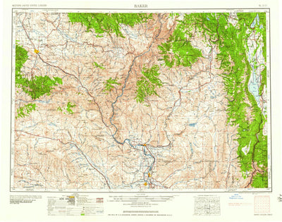 United States Geological Survey Baker City, OR-ID (1959, 250000-Scale) digital map