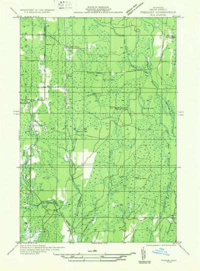 United States Geological Survey Baker Creek, MI (1932, 31680-Scale) digital map