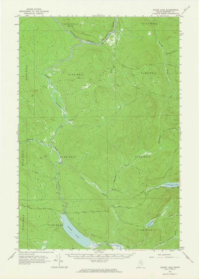 United States Geological Survey Baker Lake, ME (1962, 62500-Scale) digital map