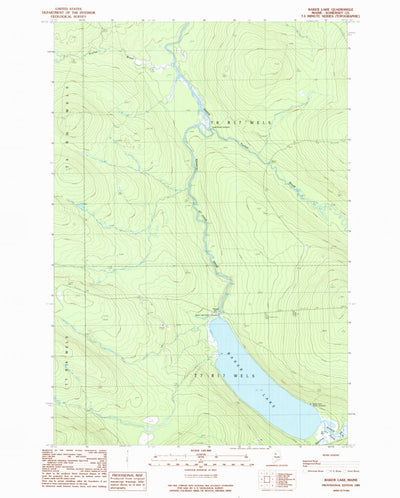 United States Geological Survey Baker Lake, ME (1989, 24000-Scale) digital map