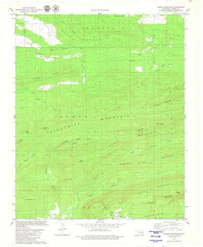 United States Geological Survey Baker Mountain, OK (1979, 24000-Scale) digital map