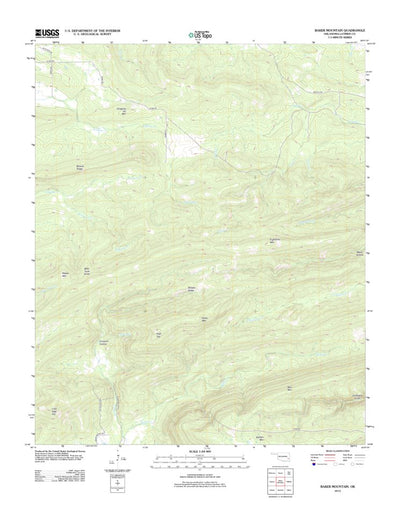 United States Geological Survey Baker Mountain, OK (2012, 24000-Scale) digital map