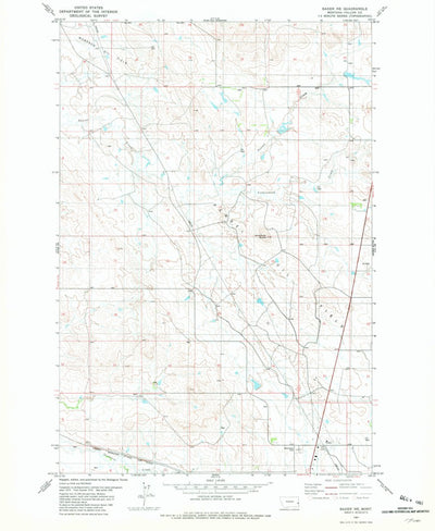 United States Geological Survey Baker NE, MT (1981, 24000-Scale) digital map