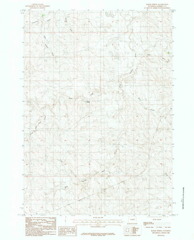 United States Geological Survey Baker Spring, WY (1984, 24000-Scale) digital map