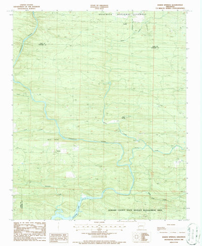United States Geological Survey Baker Springs, AR (1986, 24000-Scale) digital map