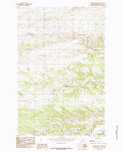 United States Geological Survey Bakers Spring, MT (1985, 24000-Scale) digital map