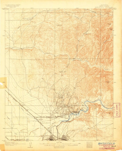 United States Geological Survey Bakersfield, CA (1906, 62500-Scale) digital map