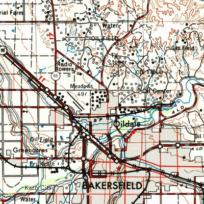 United States Geological Survey Bakersfield, CA (1962, 250000-Scale) digital map