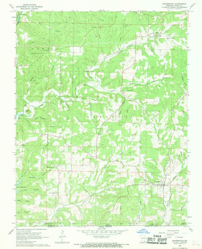 United States Geological Survey Bakersfield, MO (1968, 24000-Scale) digital map