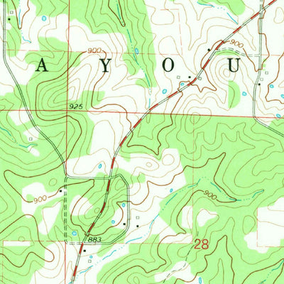 United States Geological Survey Bakersfield, MO (1968, 24000-Scale) digital map