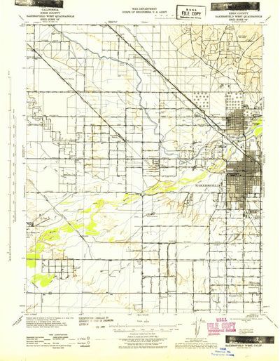 United States Geological Survey Bakersfield West, CA (1942, 62500-Scale) digital map
