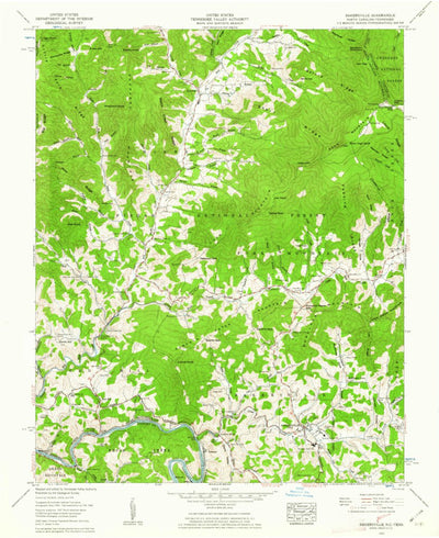 United States Geological Survey Bakersville, NC-TN (1960, 24000-Scale) digital map