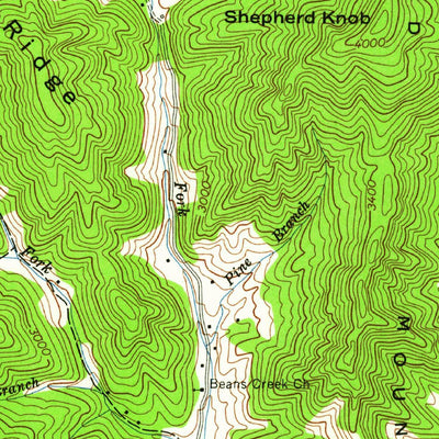 United States Geological Survey Bakersville, NC-TN (1960, 24000-Scale) digital map