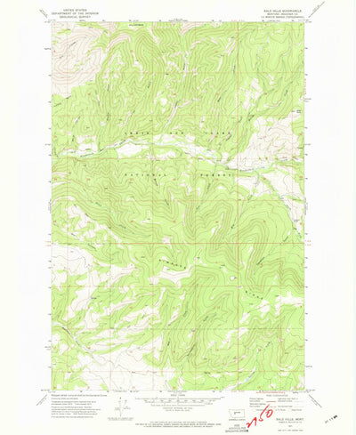 United States Geological Survey Bald Hills, MT (1971, 24000-Scale) digital map