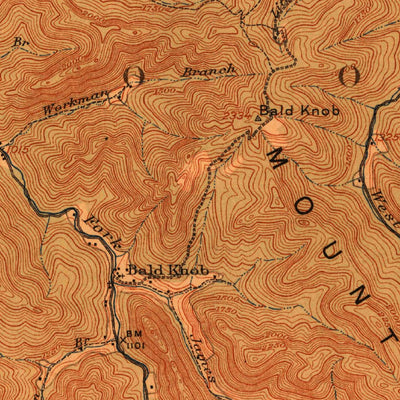 United States Geological Survey Bald King, WV (1912, 62500-Scale) digital map