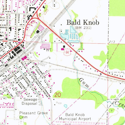 United States Geological Survey Bald Knob, AR (1965, 24000-Scale) digital map