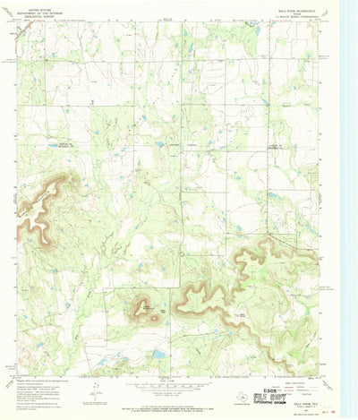 United States Geological Survey Bald Knob, TX (1967, 24000-Scale) digital map