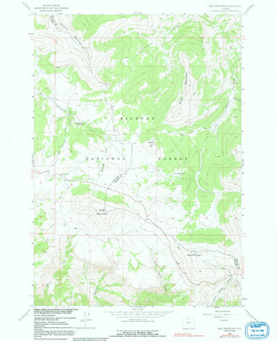 United States Geological Survey Bald Mountain, WY (1960, 24000-Scale) digital map