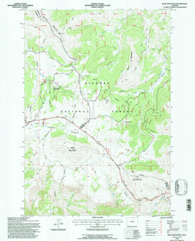 United States Geological Survey Bald Mountain, WY (1993, 24000-Scale) digital map