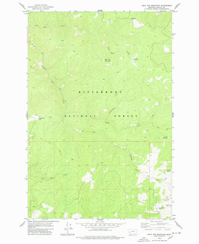 United States Geological Survey Bald Top Mountain, MT (1978, 24000-Scale) digital map