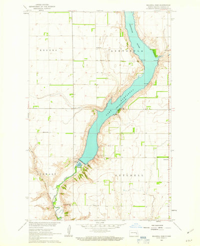 United States Geological Survey Baldhill Dam, ND (1961, 24000-Scale) digital map