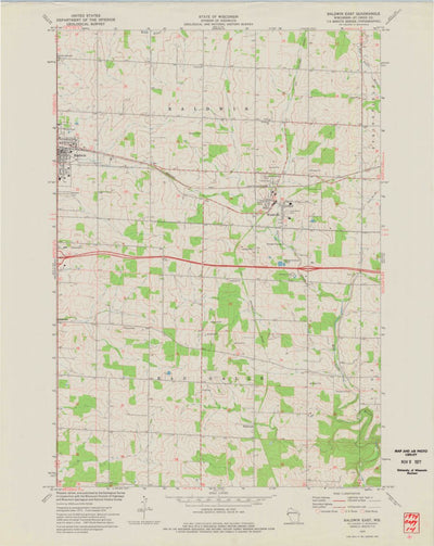 United States Geological Survey Baldwin East, WI (1974, 24000-Scale) digital map