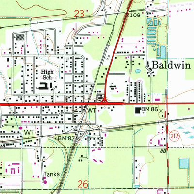 United States Geological Survey Baldwin, FL (1964, 24000-Scale) digital map