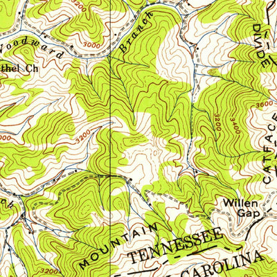 United States Geological Survey Baldwin Gap, NC-TN (1938, 24000-Scale) digital map