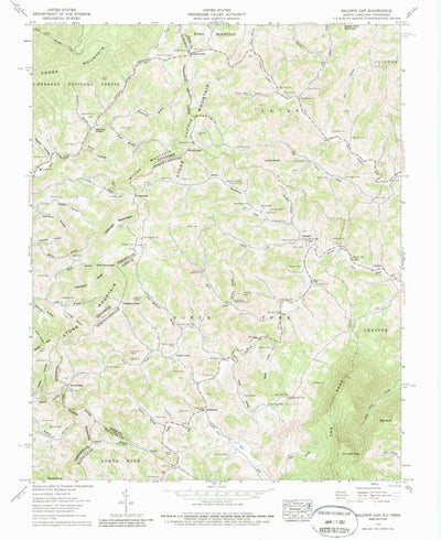 United States Geological Survey Baldwin Gap, NC-TN (1959, 24000-Scale) digital map