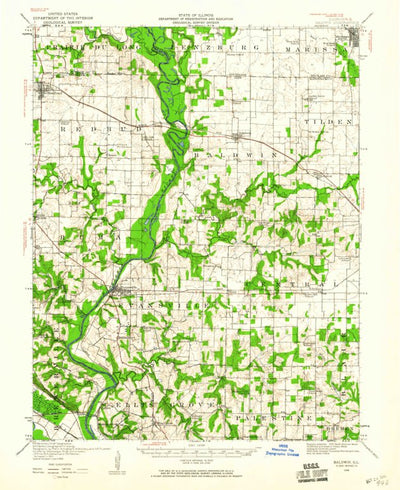 United States Geological Survey Baldwin, IL (1942, 62500-Scale) digital map